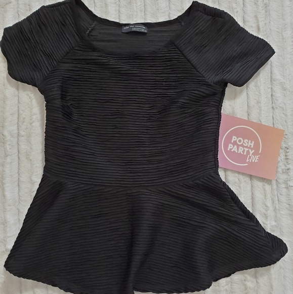 Zara Tops - ZARA W & B Collection •Black peplum top•sz.sml